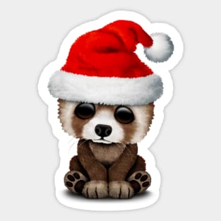 Christmas Red Panda Wearing a Santa Hat Sticker